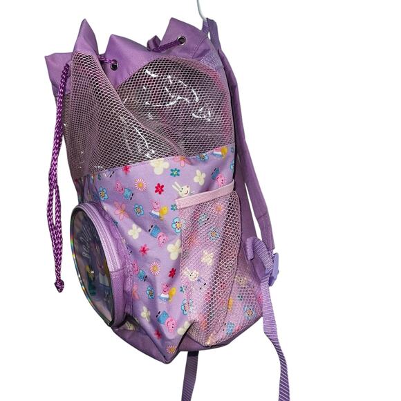 Vintage Peppa Pig purple summer pool /beach  swim bag back pack pull string - Picture 4 of 6